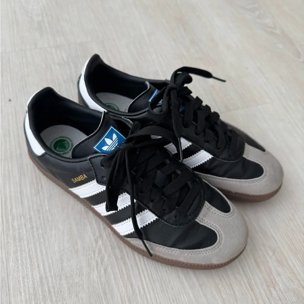 adidas Samba Women’s Sneakers Black White Gray - Picture 2 of 4
